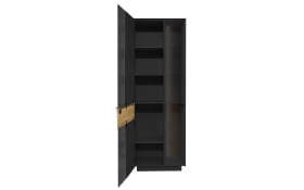 Standvitrine Nova, anthrazit/Eiche massiv, inkl. Griffbeleuchtung