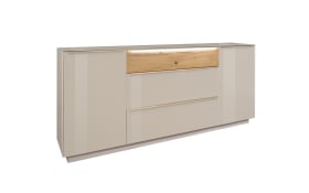 Sideboard Nova, kaschmir/Eiche massiv, inkl. Griffbeleuchtung