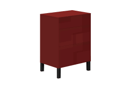Kommode Colors, bordeaux, inkl. Push-to-Open Funktion