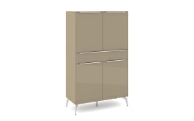 Highboard Reno, taupe/Edelstahl-Nachbildung