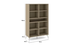Highboard Reno, taupe/Edelstahl-Nachbildung