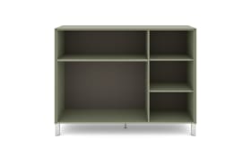 Kommode Reno, olivgrün/Edelstahl-Nachbildung 