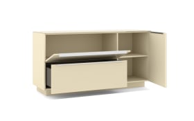 Lowboard Reno, kaschmir/Edelstahl-Nachbildung