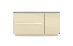 Lowboard Reno, kaschmir/Edelstahl-Nachbildung