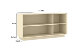 Lowboard Reno, kaschmir/Edelstahl-Nachbildung