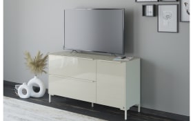 Lowboard Reno, kaschmir/Edelstahl-Nachbildung