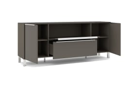 Lowboard Reno, anthrazit/Edelstahl-Nachbildung