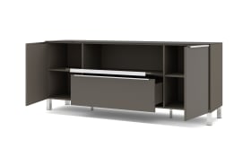 Lowboard Reno, anthrazit/Edelstahl-Nachbildung