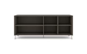 Lowboard Reno, anthrazit/Edelstahl-Nachbildung