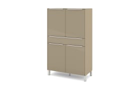 Highboard Reno, taupe/Edelstahl-Nachbildung