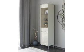 Standvitrine Reno, kaschmir/Edelstahl-Nachbildung