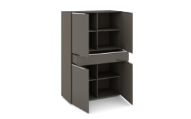 Highboard Reno, anthrazit/Edelstahl-Nachbildung