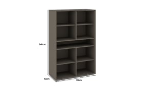 Highboard Reno, anthrazit/Edelstahl-Nachbildung