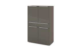 Highboard Reno, anthrazit/Edelstahl-Nachbildung