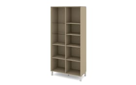 Vitrinenschrank Reno, taupe/Edelstahl-Nachbildung