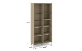 Vitrinenschrank Reno, taupe/Edelstahl-Nachbildung