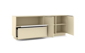 Lowboard Reno, kaschmir/Edelstahl-Nachbildung