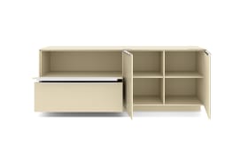 Lowboard Reno, kaschmir/Edelstahl-Nachbildung