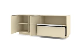 Lowboard Reno, kaschmir/Edelstahl-Nachbildung