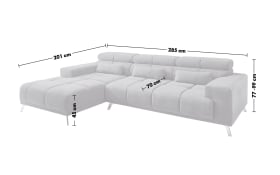 Wohnlandschaft Speed, grau, Ottomane links, inkl. Funktionen