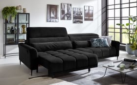 Big Sofa Logan, schwarz, inkl. XXL elektrischer Sitztiefenverstellung links