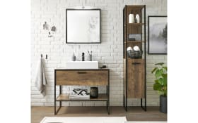 Hochschrank Spell, Haveleiche-Nachbildung/schwarz