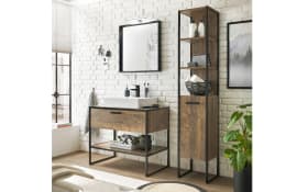 Waschbeckenunterschrank Spell, Haveleiche-Nachbildung/schwarz, inkl. Becken