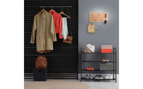 LED-Wandgarderobe Romy III, Holz-Nachbildung