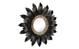 Dekospiegel Lilly, schwarz/goldfarbig, 60 cm