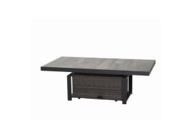 Lifttisch Corido, Gardino Geflecht Charcoal grey, Keramik washed grey, Länge ca. 160 cm