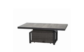 Lifttisch Corido, Gardino Geflecht Charcoal grey, Keramik washed grey, Länge ca. 160 cm