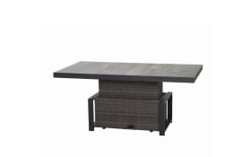 Lifttisch Corido, Gardino Geflecht Charcoal grey, Keramik washed grey, Länge ca. 160 cm