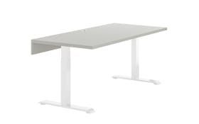 Tischplatte Vary, grau, inkl. Kabeldurchlass
