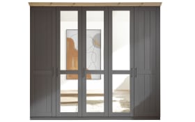 Kleiderschrank Bern, graphit, Artisan Eiche, 256 x 226 cm