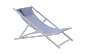 Strandstuhl Juno, blau/weiß, inkl. Kissen