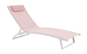 Gartenliege Diana, pink/weiß, inkl. Kissen