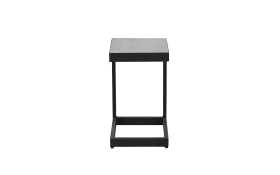 Beistelltisch Sondrino, Aluminiumgestell in schwarz, Tischplatte betonfarbend