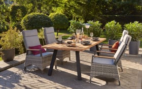 Gartentisch Kronos, schwarz/Teakholz