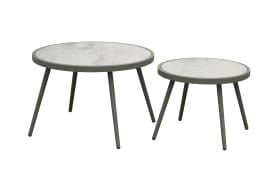 Beistelltisch-Set Rieti, hellgrau/grün, 2-teilig 