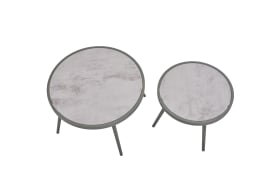 Beistelltisch-Set Rieti, hellgrau/grau, 2-teilig 