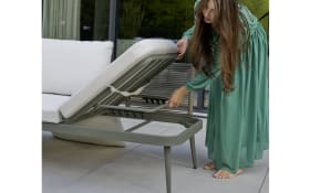 Gartensofa Rieti, salbei/beige, inkl. Kopfteilverstellung vorstehend rechts
