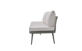 Gartensofa Rieti, grau/hellgrau, inkl. Kopfteilverstellung vorstehend rechts