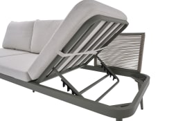 Gartensofa Rieti, grau/hellgrau, inkl. Kopfteilverstellung vorstehend rechts