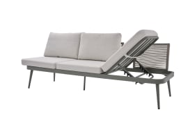 Gartensofa Rieti, grau/hellgrau, inkl. Kopfteilverstellung vorstehend rechts