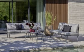 Gartensofa Rieti, grau/hellgrau, inkl. Kopfteilverstellung vorstehend rechts