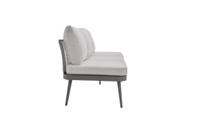 Gartensofa Rieti, grau/hellgrau, inkl. Kopfteilverstellung vorstehend links
