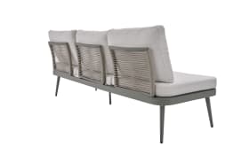 Gartensofa Rieti, grau/hellgrau, inkl. Kopfteilverstellung vorstehend links