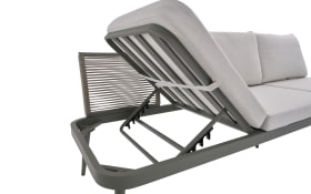 Gartensofa Rieti, grau/hellgrau, inkl. Kopfteilverstellung vorstehend links