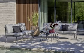 Gartensofa Rieti, grau/hellgrau, inkl. Kopfteilverstellung vorstehend links