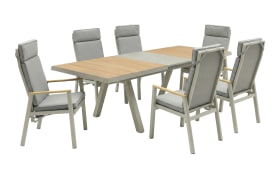 Ausziehtisch Kumasi, Teakholz/Taupe